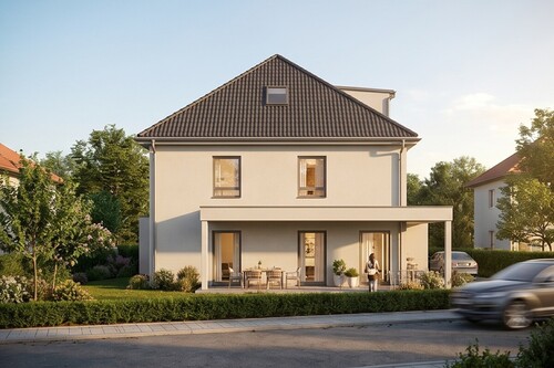 Westansicht - Einfamilienhaus mit 160,50 m&sup2; in München zum Kaufen