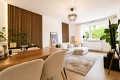 Wohnzimmer hell - 4 Zimmer Etagenwohnung zum Kaufen in München
