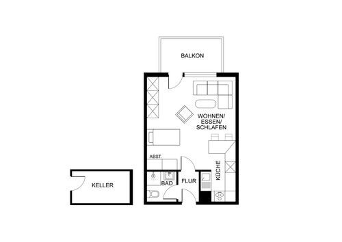 Grundriss - Kohlscheid – Klein, fein, renditestark: Vermietete Kapitalanlage mit Balkon