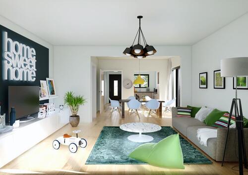 Wohnzimmer - 5 Zimmer Reihenmittelhaus zum Kaufen in Eggolsheim