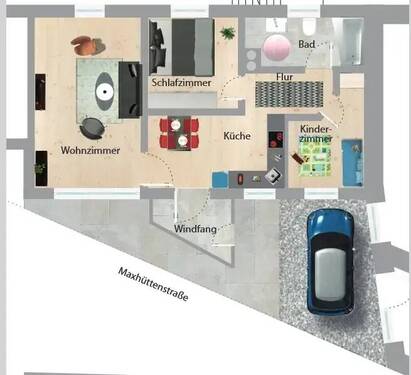 Grundriß - Kompakte 3-Zimmerwohnung mit Gewölbe