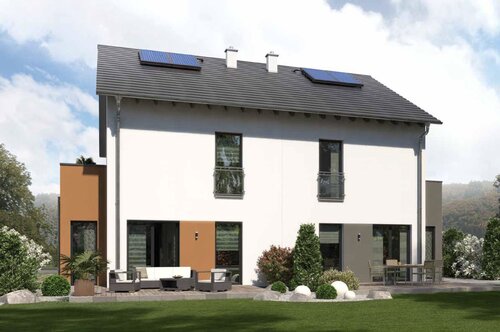 Gartenansicht - 2 neue Doppelhaushälften - 535.000,00 EUR Kaufpreis, ca.  127,00 m² Wohnfläche