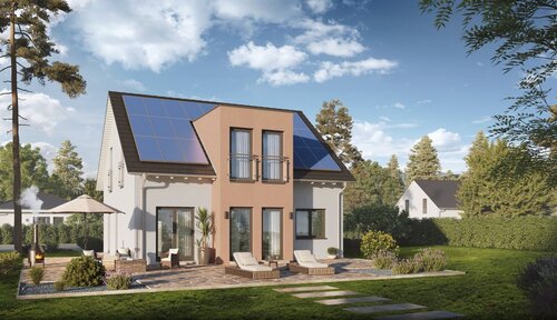 Hausansicht Garten - Ihr individuelles Einfamilienhaus in Schwarza - Raum für Ihre Träume!
