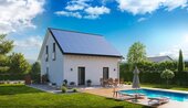 Hausansicht Garten - 3 Zimmer Einfamilienhaus zum Kaufen in Hörselberg