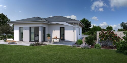 Hausansicht Garten - Ihr Traum-Bungalow - individuell geplant und perfekt umgesetzt!