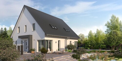 Haus mit Vorder- und Seitenansicht - 4 Zimmer Doppelhaushälfte in Berlin-Hellersdorf