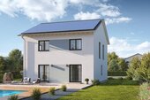 Gartenansicht mit Satteldach, 2 Vollgeschossen und PV-Anlage - 5 Zimmer Einfamilienhaus zum Kaufen in Berlin