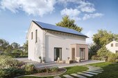 Gartenansicht mit Erker und PV-Anlage - 4 Zimmer Einfamilienhaus zum Kaufen in Berlin