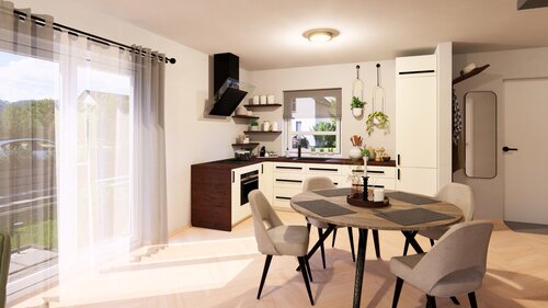 großzügige Küche mit Essbereich - 