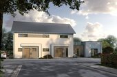 Frontansicht mit 2 Vollgeschossen und Anbau - 7 Zimmer Mehrfamilienhaus, Wohnhaus in Schorfheide