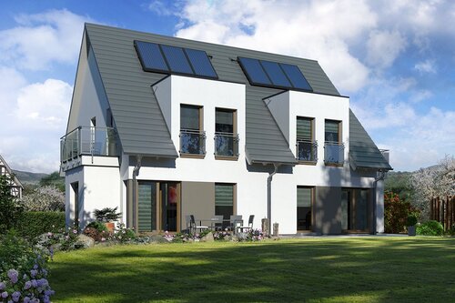 Gartenansicht - Preiswertes Familienglück im Doppelhaus - Wir vermitteln, Sie entscheiden.