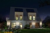Gartenansicht bei Nacht - 3 Zimmer Doppelhaushälfte in Eberswalde