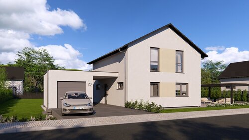 Frontansicht schräg - 5 Zimmer Einfamilienhaus zum Kaufen in Petershagen/Eggersdorf