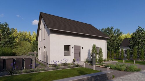 Frontansicht schräg - 4 Zimmer Einfamilienhaus in Joachimsthal