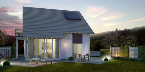 Haus Gartenansicht - Ein Haus mit optimaler Raumaufteilung in Schulzendorf