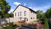 Beispiel Gartenansicht - Exklusive Doppelhaushälfte nach Ihren Wünschen für Sie gebaut - schnell, günstig und effizient!