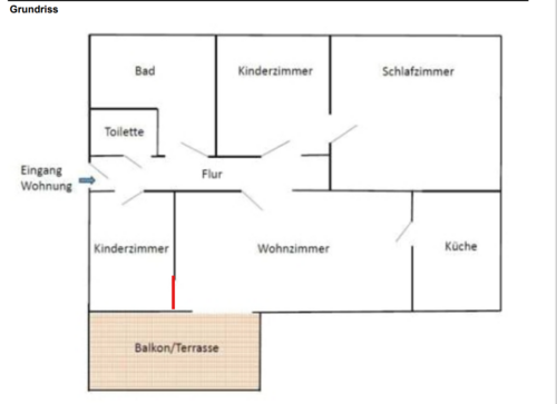 Grundriß - 4-Zimmer-Wohnung in Kleinzschachwitz
